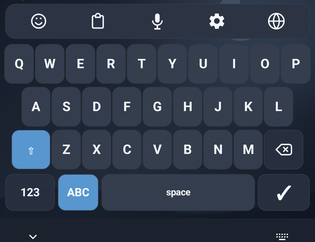 Dark keyboard theme preview