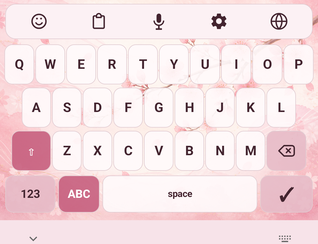 Sakura keyboard theme preview